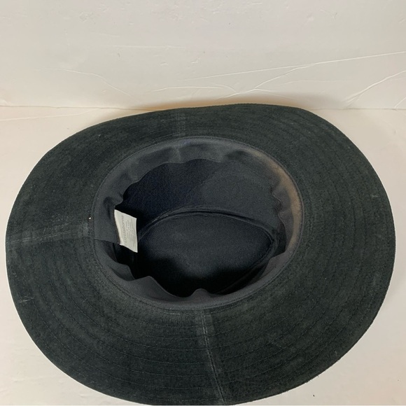 Liz Claiborne Womens Hat Wool Wide Brim Black Leather Braided Strap main image 7